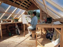 Sunhouse Cedar Wood Storage Shed and Greenhouse Combo Kit