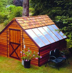 Sunhouse Cedar Wood Storage Shed and Greenhouse Combo Kit