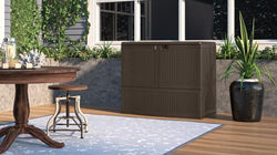 Suncast 195 Gallon Backyard Oasis Storage And Entertaining Station With Shelf