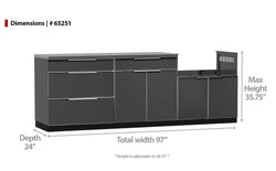 NewAge Outdoor Kitchen - 3 PC Outdoor Kitchen Set in Aluminum
