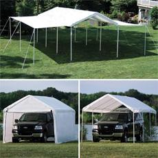 Shelterlogic 10'×20' Canopy, 1-3/8" 8-Leg Frame, White Cover, Enclosure & Extension Kits