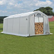 Shelterlogic 10 x 20 x 8 Seasoning Shed; 5.5oz Clear PE Cover