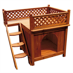 Solid Wood Two Story Dog House