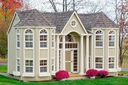 Little Cottage Grand Portico Mansion Panelized Kit w/floor