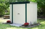 Arrow Euro-Lite™, 8x4, Hot Dipped Galvanized Steel, Meadow Green / Eggshell, Pent Gable, 71.3" Wall Height, Swing Doors