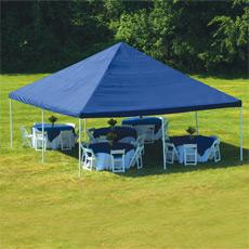 Shelterlogic 20×20 Canopy, 2" 8-Leg Frame, Blue Cover