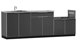 NewAge Outdoor Kitchen - 3 PC Outdoor Kitchen With Sink Set in Aluminum