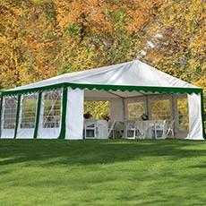 Shelterlogic 20'x20' Party Tent, 8-Leg Galvanized Steel Frame with Enclosure Kit with Windows