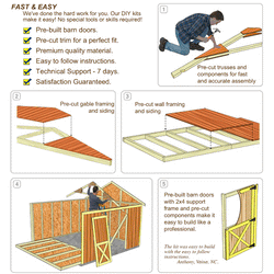 Best Barns Brookfield 12' x 16'  Wood Storage Shed Kit