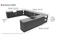 NewAge Outdoor Kitchen - 11 PC Outdoor Kitchen Set in Aluminum