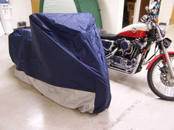 Rhino Extra Large Motorcycle Cover 53"x85"x44" Blue Top/Silver Bottom