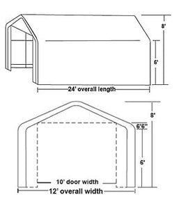 Rhino 12x24x8 Storage Building Shelter