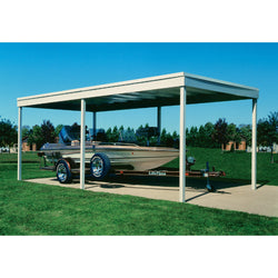 Arrow Freestanding Carport/Patio Cover, 10x20, Hot Dipped Galvanized Steel with Vinyl Coating, Eggshell Finish, Flat Roof