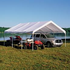 Shelterlogic 18×40 Canopy, 2" 14-Leg Frame, White Cover, FR Rated
