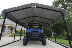 Arrow Carport 12x24x7, 29 Gauge Galvanized Steel Roof Panels, 2 in.Square Tube Frame