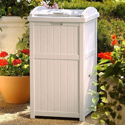 Suncast Highly Durable Resin Plastic Trash Hideaway Storage Solution