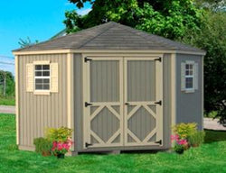 Classic Five-Corner 10x10 Wood Shed Kit