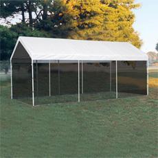 Shelterlogic 10'×20' Canopy, 1-3/8" 8-Leg Frame, White Cover, Screen Kit