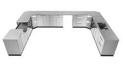 NewAge Outdoor Kitchen - 17 PC Outdoor Kitchen Set in Stainless Steel