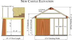 New Castle 12 x 16 Wood Storage Shed Kit