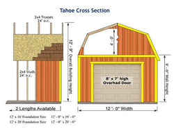 Best Barns Tahoe 12' Wood Garage Kit - 2 Sizes Available