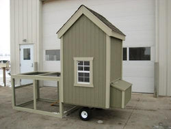 Little Cottage Gable Barn Run Chicken Coop Panelized Kit w/floor - 4L x 4W ft.