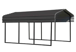 Arrow Carport 10x29x7, 29 Gauge Galvanized Steel Roof Panels, 2 in.Square Tube Frame, Charcoal Finish