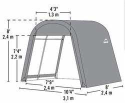 ShelterLogic Round Top Shelter 10x8x8