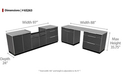 NewAge Outdoor Kitchen - 5 PC Outdoor Kitchen Full Cabinet Set in Aluminum