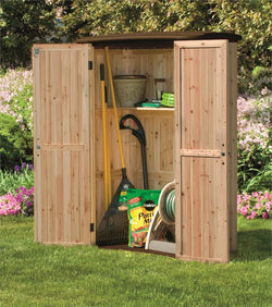 Upright Wood and Plastic Hybrid Storage Shed Kit