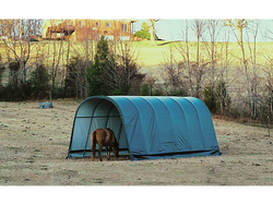 ShelterLogic 12x20x10 Round Style Run-In Shelter, Green Cover
