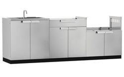 NewAge Outdoor Kitchen - 3 PC Outdoor Kitchen Set with Sink in Stainless Steel