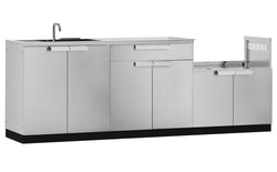 NewAge Outdoor Kitchen - 3 PC Outdoor Kitchen Set with Sink in Stainless Steel