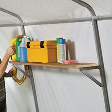 ShelterLogic	Shelter Shelf Brackets (2) Metal Support Arms, Mounting Hardware and (6) Self-tapping Screws