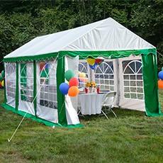 Shelterlogic 10'x20' Party Tent, 8-Leg Galvanized Steel Frame with Enclosure Kit with Windows