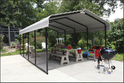 Arrow Carport 12x20x7, 29 Gauge Galvanized Steel Roof Panels, 2 in.Square Tube Frame