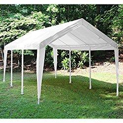 King Canopy 10x20  Fitted Cover w/ White Leg Skirts & Valance Straps