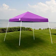 Shelterlogic 10x10 Slant Leg Pop-up Canopy, Purple Cover, Black Roller Bag